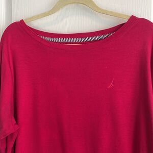 Nautica Hot Pink 3/4 Sleeve  Top - 2XL